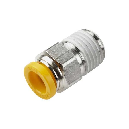 Metric Metal Push-to-Connect Fitting, Brass, Silver MPN:W68PLP-10M-4R