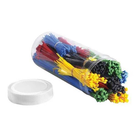Cable Tie Kit, 5-1/2 in, 8 in, 11 in L, Black, Blue, Green, Red, Yellow, 40 lb, 50 lb Strength MPN:CTKIT15