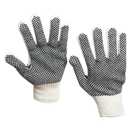 Knit Gloves, White/Black, L, 12 PK MPN:GLV1011L