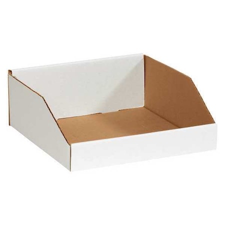 Storage Bin, White, 4-1/2 in H, 12 in W, 12 in L, 50 PK MPN:BINMT121214