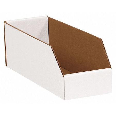 Storage Bin, White, 4-1/2 in H, 4 in W, 12 in L, 50 PK MPN:BINMT412