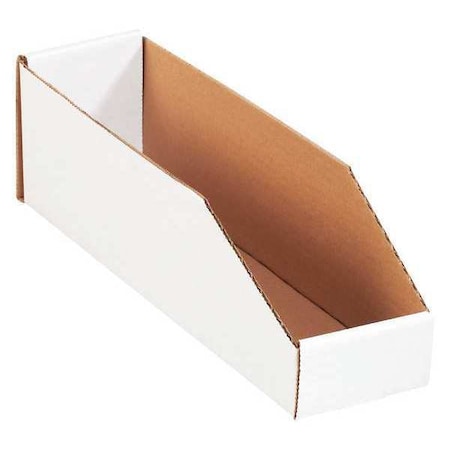 Storage Bin, White, 4-1/2 in H, 4 in W, 15 in L, 50 PK MPN:BINMT415