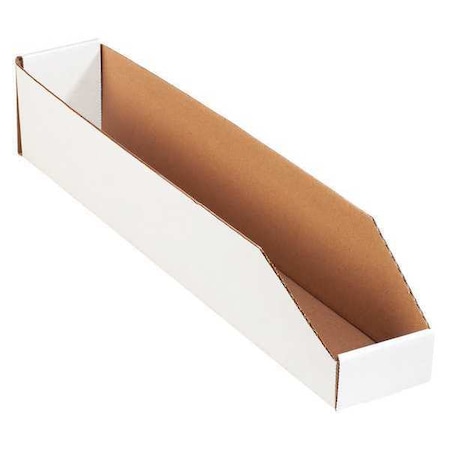 Storage Bin, White, 4-1/2 in H, 4 in W, 24 in L, 50 PK MPN:BINMT424