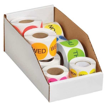 Storage Bin, White, 4-1/2 in H, 6 in W, 12 in L, 50 PK MPN:BINMT612