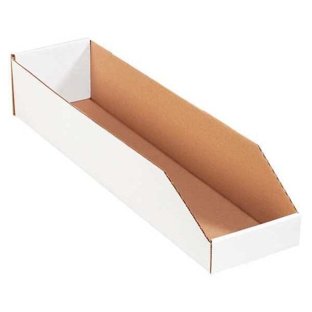 Storage Bin, White, 4-1/2 in H, 6 in W, 24 in L, 50 PK MPN:BINMT624