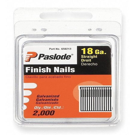 Collated Brad Nail, 2 in L, 18 ga, Galvanized, T-Head Head, 0 Degrees, 2000 PK MPN:650215