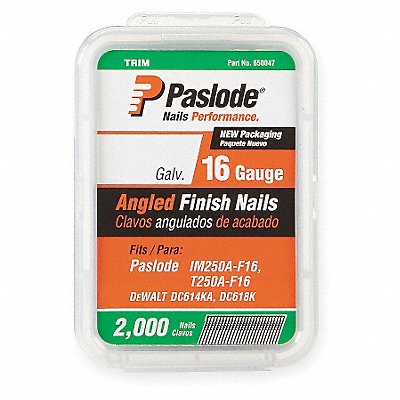 Angled Finish Nail 16ga 2-1/2 In PK2000 MPN:650232