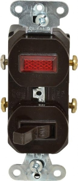 1 Pole, 120/125 VAC, 15 Amp, Flush Mounted, Ungrounded, Tamper Resistant Combination Switch with Pilot Light MPN:692