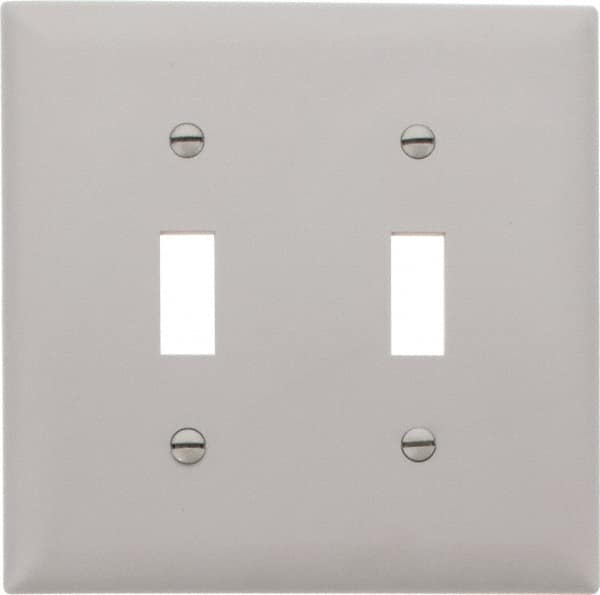 2 Gang, 4-3/4 Inch Long x 4-11/16 Inch Wide, Standard Switch Plate MPN:TP2GRY