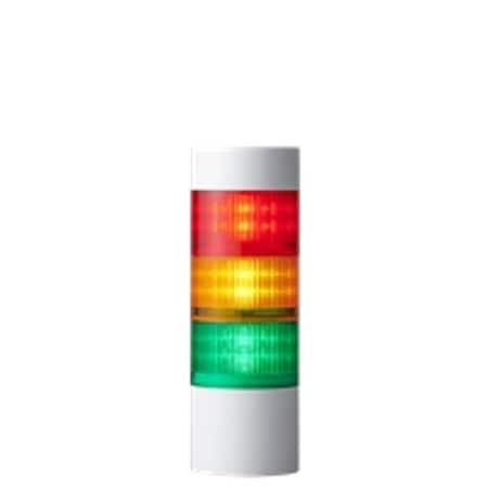 Tower Light Assembly, 24V DC, 100 mm Dia., 280 mm Height, LED, LR10 Series MPN:LR10-302WJBW-RYG