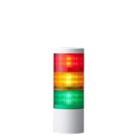 Tower Light Assembly, 100 to 240V AC, 100 mm Dia., 280 mm Height, LED, LR10 Series MPN:LR10-3M2WJNW-RYG