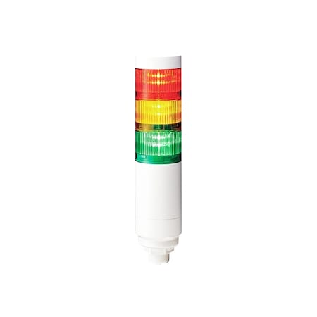 Tower Light Assembly, 24V DC, 60 mm Dia., 246 mm Height, LED, LR6+FB295 Series MPN:LR6-302WCNW-RYG+FB295