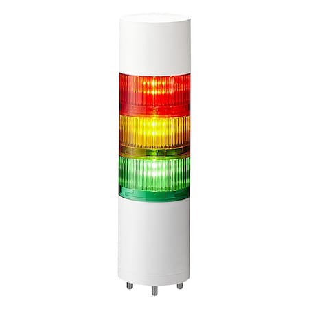 Tower Light Assembly, 24V DC, 70 mm Dia., 253 1/2 mm Height MPN:LR7-302WJBW-RYG