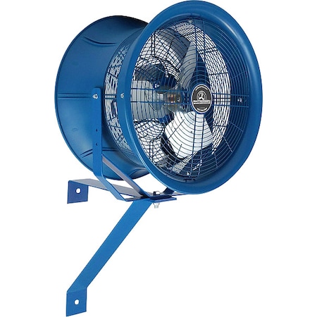 High Velocity Industrial Fan, Post, Wall Mount, 14 in Blade Dia, 115/208 to 230V, 2, 600 cfm MPN:H14A-CW