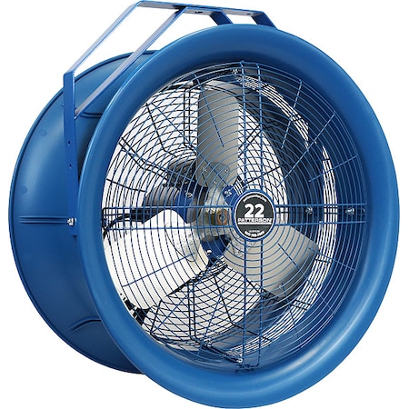 High Velocity Industrial Fan, Ceiling Mount, 22 in Blade Dia, 115/208 to 230V, 5, 570 cfm MPN:H22A-HV KIT
