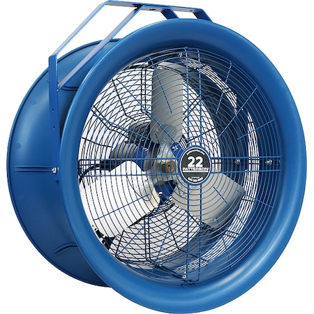 High Velocity Industrial Fan, Ceiling, Column, Floor, Wall Mount, 22 in Blade Dia, 277V, 5, 570 cfm MPN:H22C