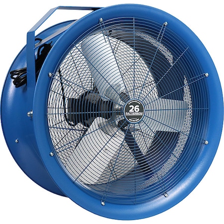 High Velocity Industrial Fan, Ceiling Mount, 26 in Blade Dia, 115/208 to 230V, 7, 650 cfm MPN:H26A-HV KIT