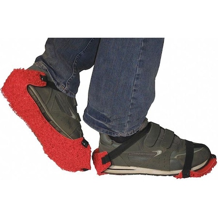 Floor Stripping Overshoe, Plain Toe, Vinyl, Red, Universal MPN:13023