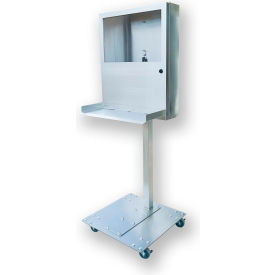 Stainless Steel Pedestal Base with Locking Casters For PC Defender PCD-PED-WH-SS