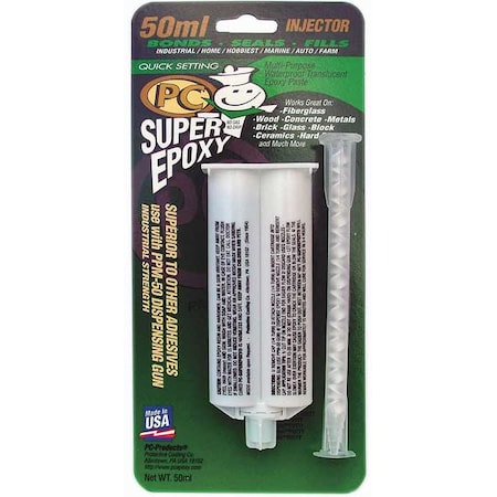 Instant Adhesive, SuperEpoxy Series, Clear, 1 lb, Bottle, 1:01 Mix Ratio, 4 hr Functional Cure MPN:000502