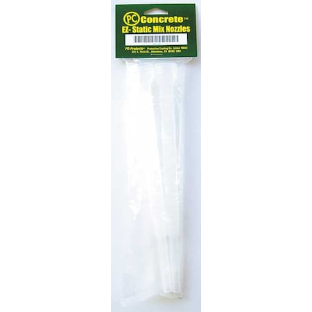 Static Mixing Nozzle, Clear, 1:01 Mixing Ratio, 2 PK MPN:072226