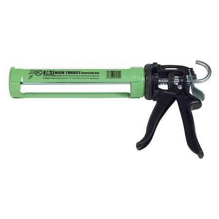 Caulk Gun, 8 oz Container Size, Steel, 26:01:00, Half Barrel Frame, Green MPN:900550