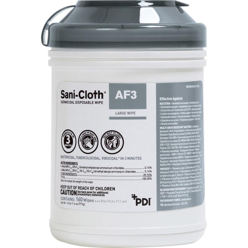 PDI Sani-Cloth AF3 - Disinfectant wipes - disposable - 160 sheets - pack of 12 MPN:P13872CT