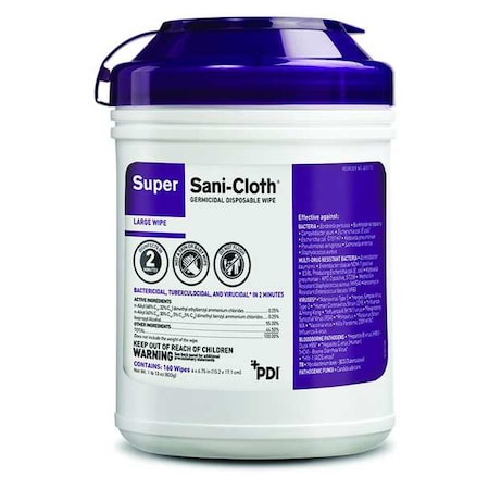 Germicidal Disinfecting Wipes, 6 x 6-3/4