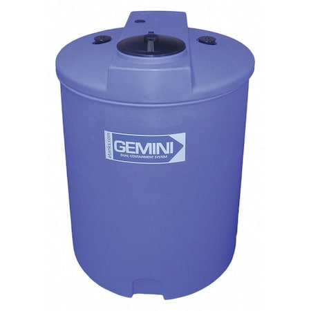 GeminiDual Containment Storage Tank, Double Wall, Vertical, Cylindrical, LDPE 1.5, Blue, 120 Gal MPN:01-14870