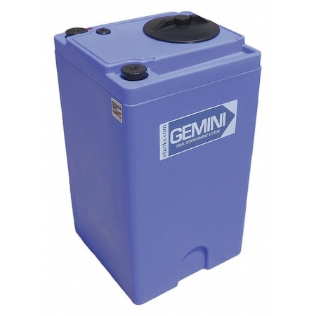 GeminiDual Containment Storage Tank, Double Wall, Square, LDPE 1.5, Blue, 40 Gal MPN:01-29655
