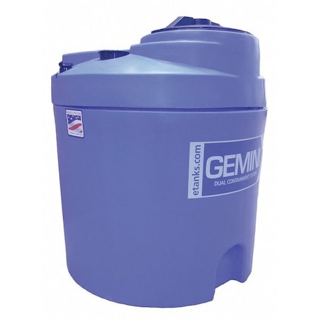 Storage Tank, Double Wall Vertical, LDPE 1.9, Blue, 20 Gal MPN:01-29773