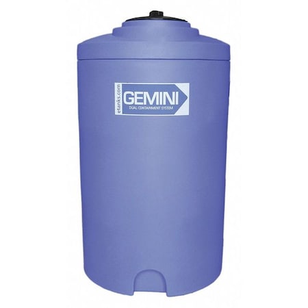 Storage Tank, Double Wall Vertical, LDPE 1.9, Blue, 65 Gal MPN:01-29922