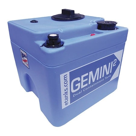 GeminiDual Containment Storage Tank, Double Wall, Square, LDPE 1.5, Blue, 5 Gal MPN:01-31922