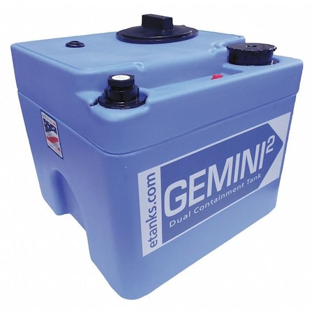 Storage Tank, Double Wall Square, LDPE 1.9, Blue, 5 Gal MPN:01-31924