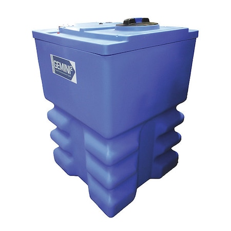 GeminiDual Containment Storage Tank, Double Wall, Square, LDPE 1.5, Blue, 120 Gal Ribbed MPN:01-32973