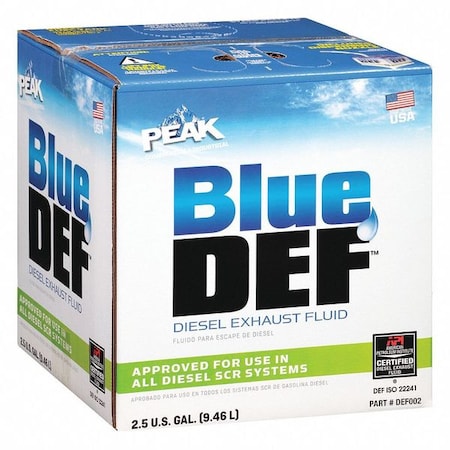 Diesel Exhaust Fluid, Blue DEF, Jug, 2.5 Gal, API/ISO-22241-1 MPN:DEF002