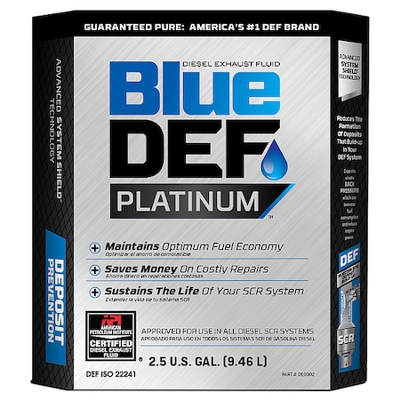 Diesel Exhaust Fluid, Platinum, Box, 2.5 Gal, API, ISO-22241-1 MPN:DEG002