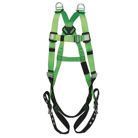 Contractor Full Body Harness, Universal, 310 lb., Friction / Pass-Through Chest/ Grommet Leg Straps MPN:V8002230