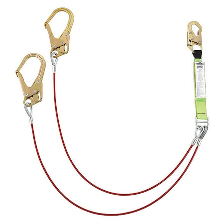 Shock Absorbing Lanyard, 6 ft. Length, Snap Hook, 2 Leg(s), 300 lb Weight Capacity MPN:V8108426