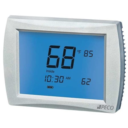 Programmable Thermostat, 7, 5-2, 5-1-1 Programs, 3 H, 2 C, Wall Mount, Hardwired/Battery, 24VAC MPN:T12532-IAQ