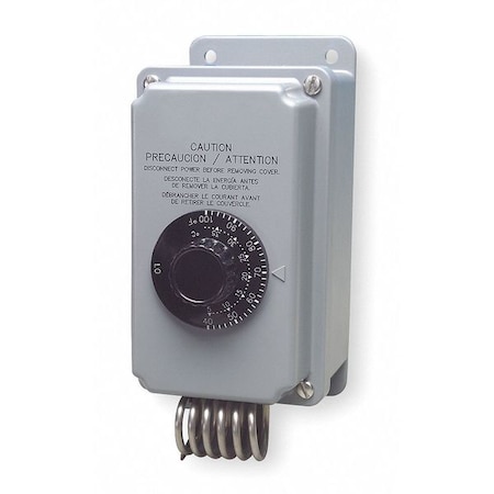 Line Voltage Mechanical Thermostat, Heat or Cool, 40 to 100F, 120 to 277V AC, 2C, 2H MPN:TH109-009