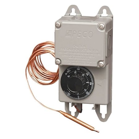 Line Voltage Thermostat W/ 8 ft Copper Sensor, Heat or Cool, -30 to 100F, 120/208/240/277/480V AC MPN:TRF 115-007