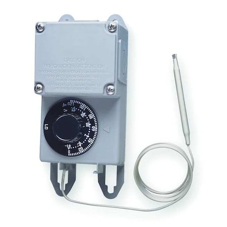 Line Voltage Mechanical Thermostat, Heat or Cool, 0 to 120F, Exposed Dial, 120 to 277V AC, 1C, 1H MPN:TRF115-005