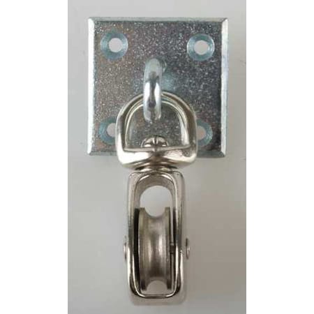 Pulley Block On Plate, Fibrous Rope, 5/16 in Max Cable Size, Not Rated Max Load, Electro-Galvanized MPN:3-050-146C16