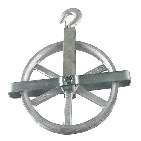 Well Wheel Pulley Block, Fibrous Rope, 1, 200 lb Max Load, Electro-Galvanized MPN:5-00-031595-