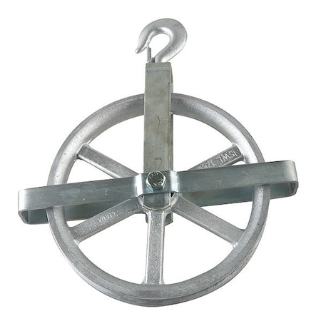 Well Wheel Pulley Block, Fibrous Rope, 1, 000 lb Max Load, Electro-Galvanized MPN:5-00-053195-