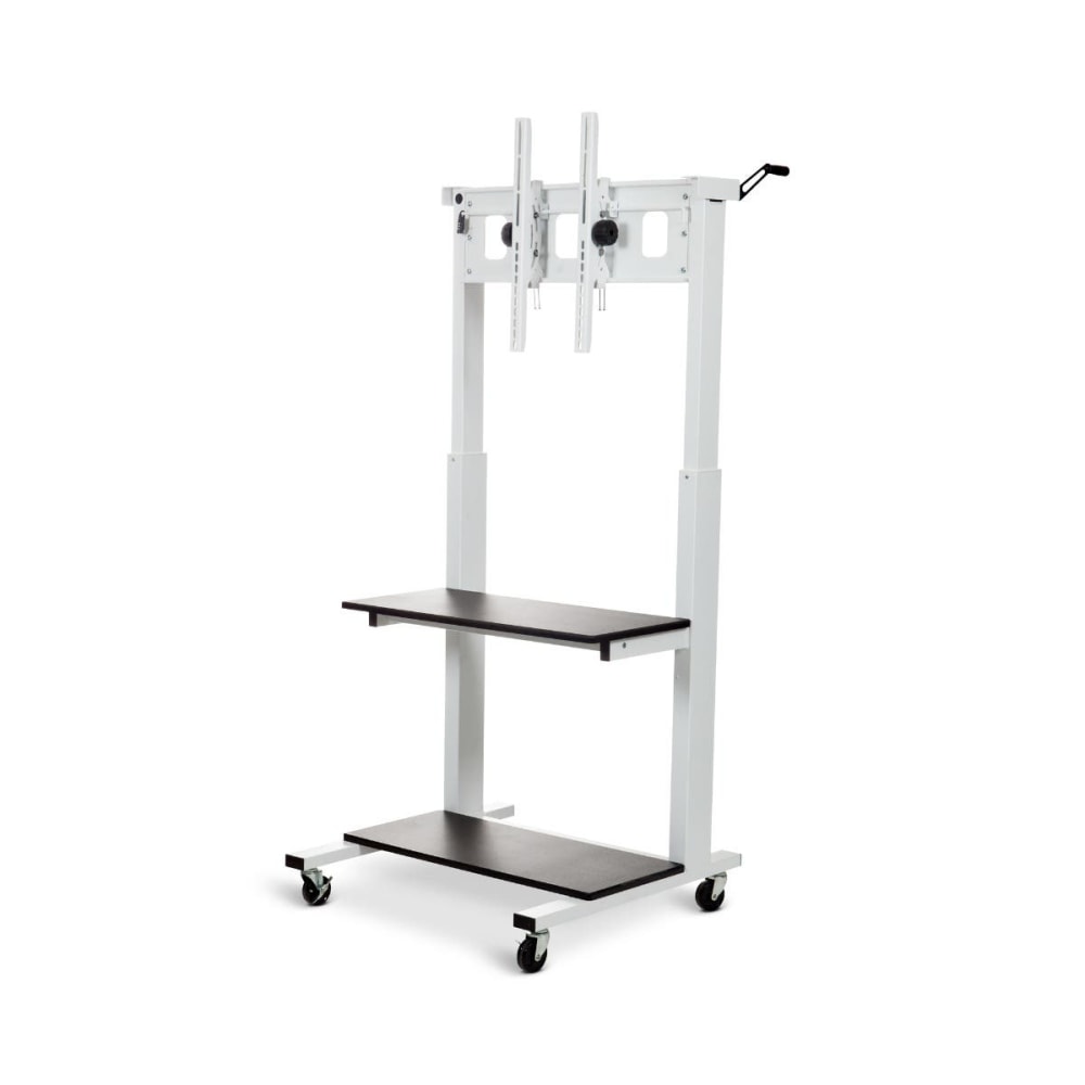 Luxor NCNR Crank Adjustable Flat Panel TV Cart, 66-1/4inH x 30inW x 29-1/2inD, White MPN:SR575M