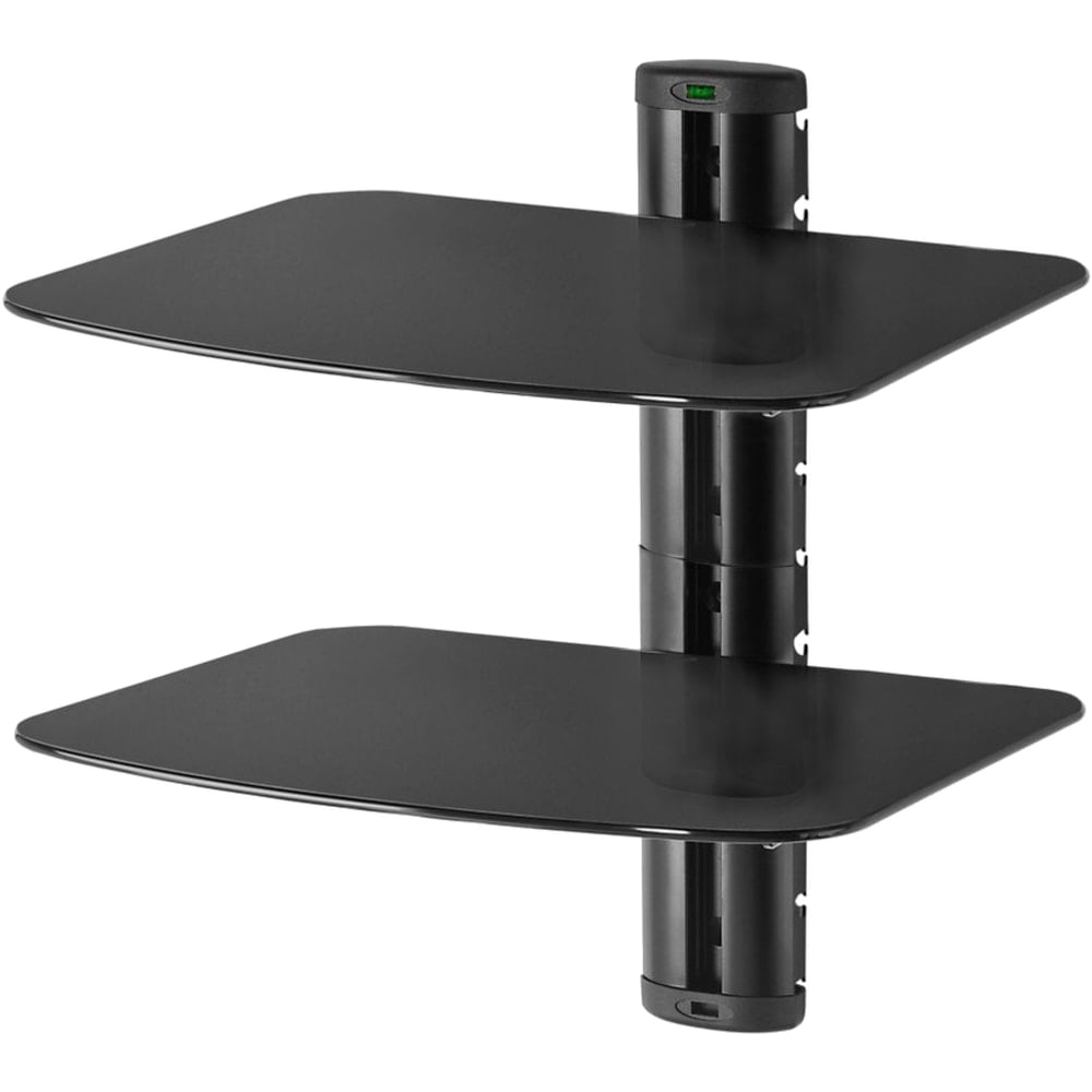 Peerless-AV Dual AV Wall Shelf with Glass - Height Adjustable - 60 lb Load Capacity - 1 - Tempered Glass MPN:ESHV30