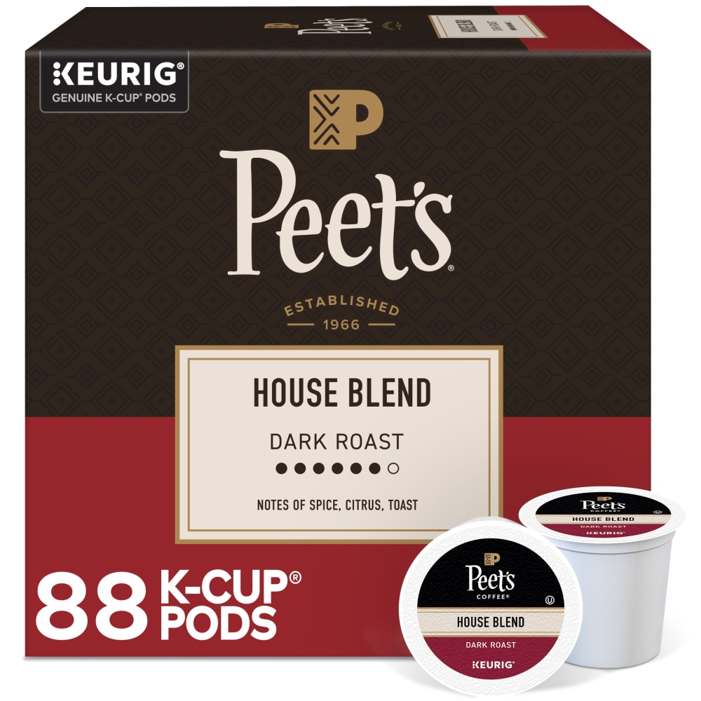 Peets Coffee House Blend Keurig Single Serve K-Cup Pods, Dark Roast, 88 Count (4 Boxes of 22) MPN:5000363638