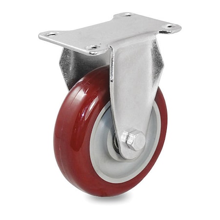 Caster, Rigid Plate, Red Urethane, 300 lb. MPN:P12R-URP040K-12